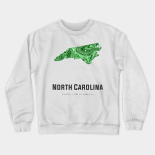 North Carolina state map abstract green Crewneck Sweatshirt